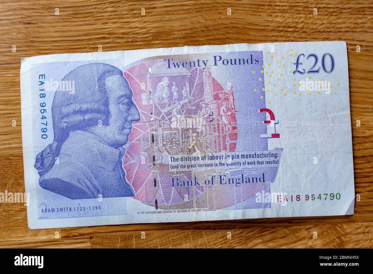 Twenty Pound Nota, £20 Foto Stock