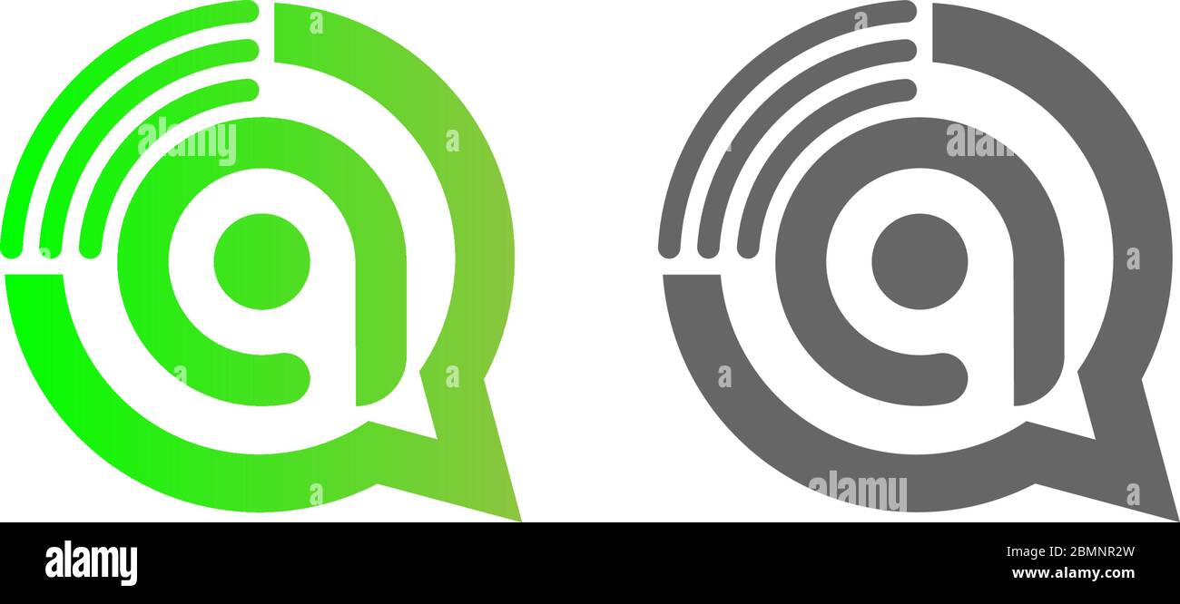 Nella figura del logo della chat, inserire un Internet wireless Illustrazione Vettoriale