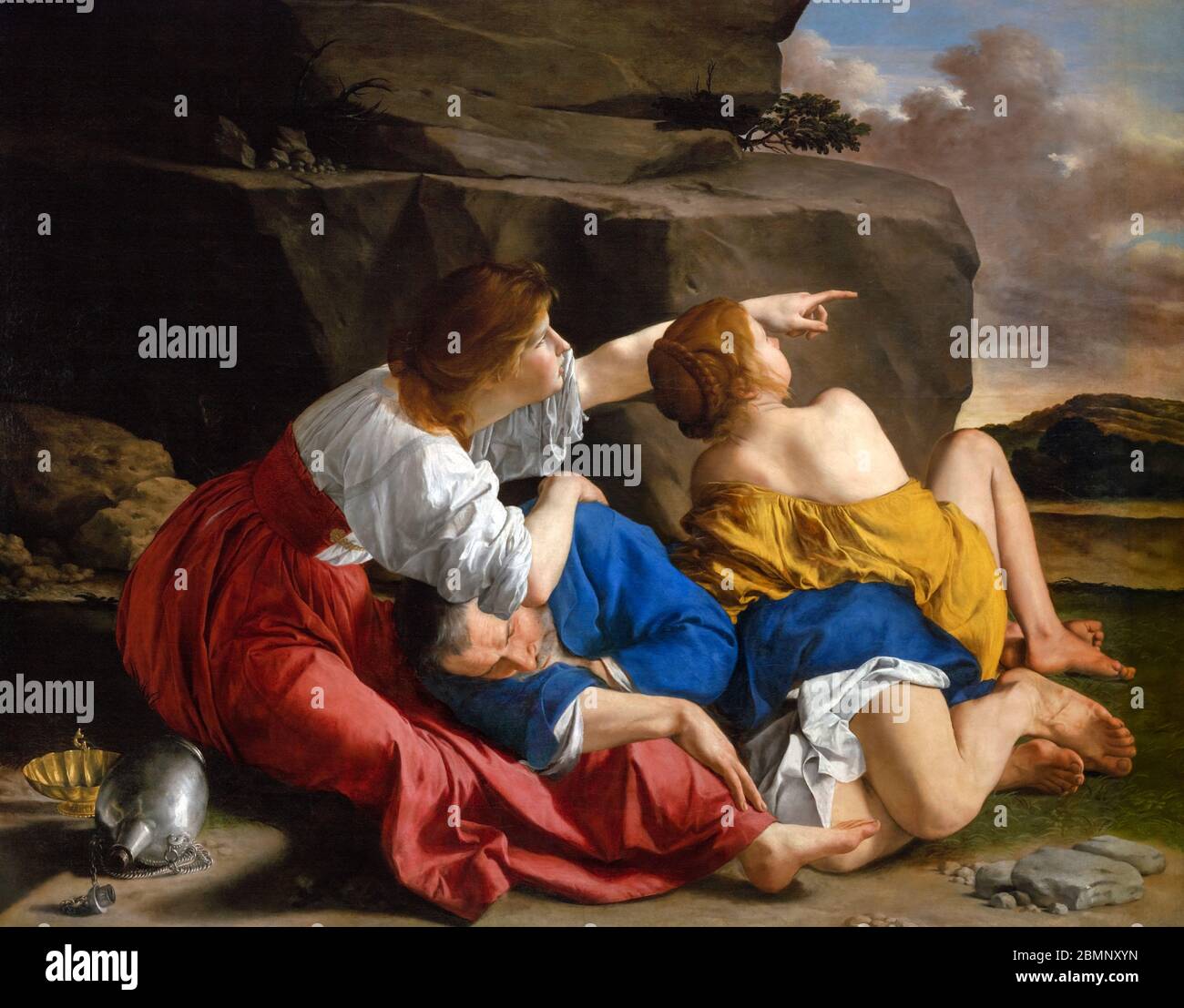 Lot e le sue Figlie di Orazio Gentileschi (1565-1647), olio su tela, c.1622 Foto Stock