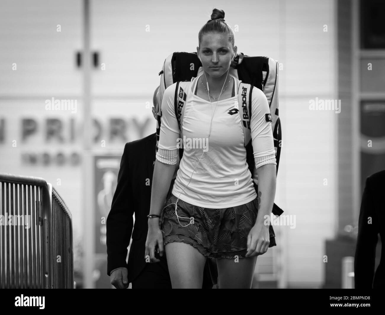 Kristyna Pliskova della Repubblica Ceca è in viaggio verso il campo per la sua partita finale al torneo di tennis del 2019 Nature Valley Classic WTA Premier Foto Stock