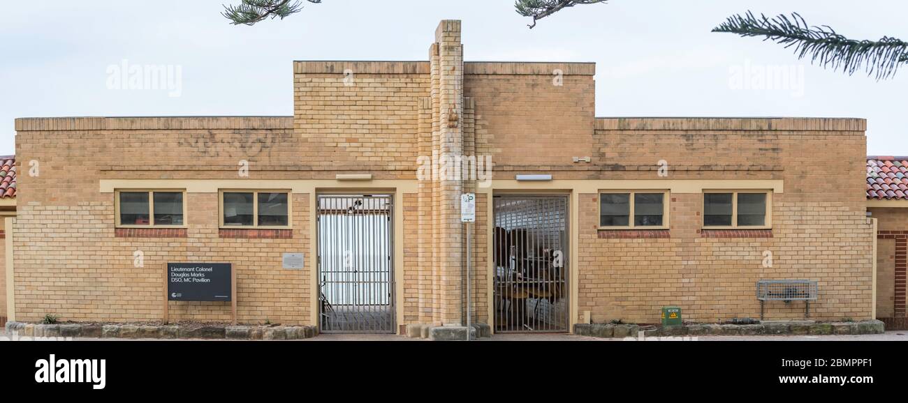 L'ex Palm Beach Pavilion (Sydney), ora tenente colonnello Douglas Marks DSO MC Pavilion in riconoscimento del suo tentativo di salvare una donna affogata Foto Stock