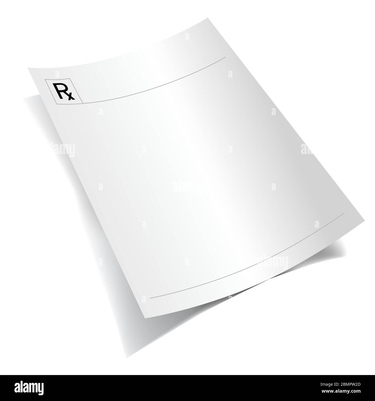 Sul foglio Rx del tampone di prescrizione Rx medica Illustrazione Vettoriale