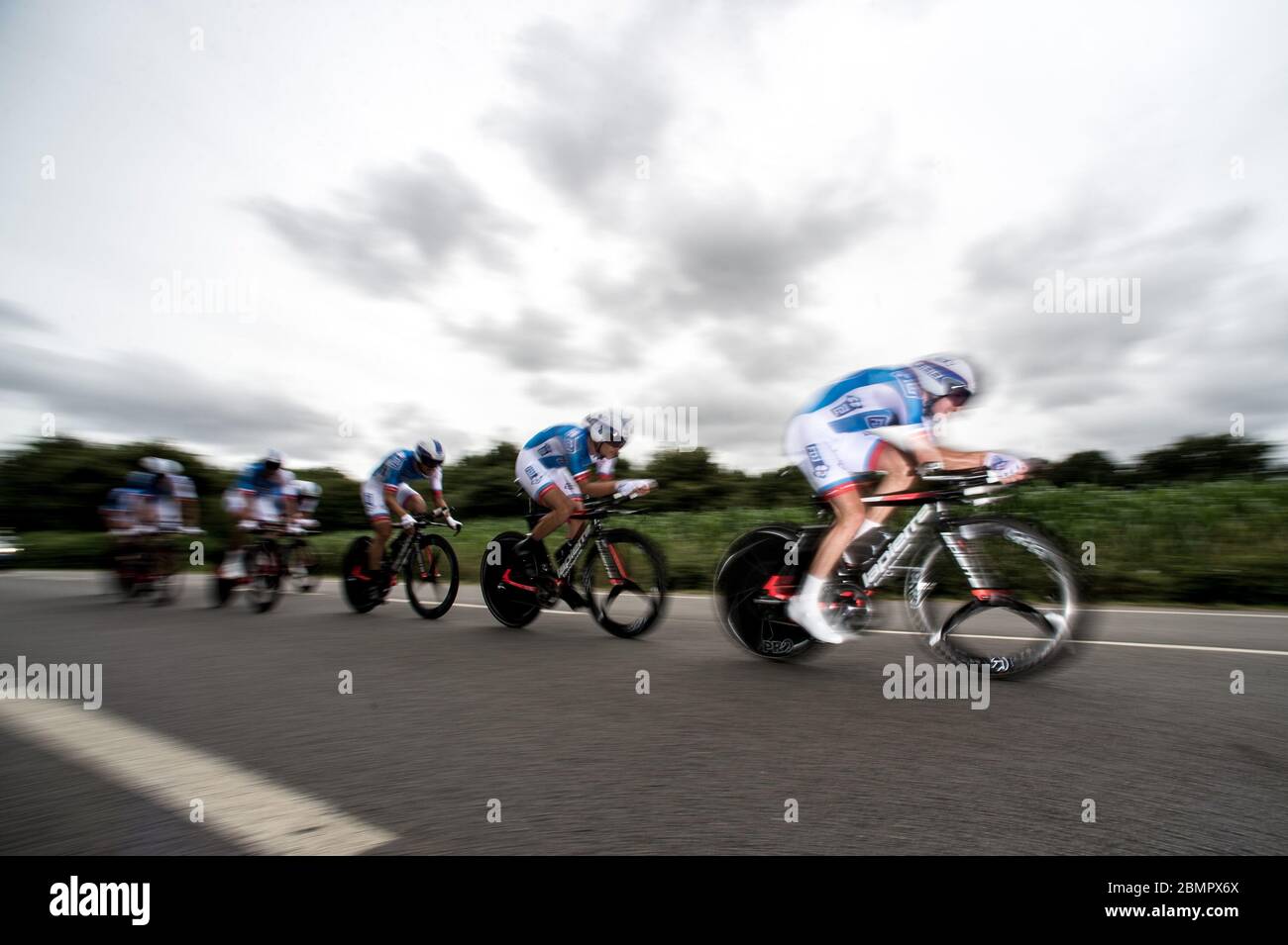 12.07.2015 Vannes/Plumelec, Francia. FDJ / Francia durante la fase 9 del Team Time Trial del Tour de France Vannes a Plumelec. Foto Stock