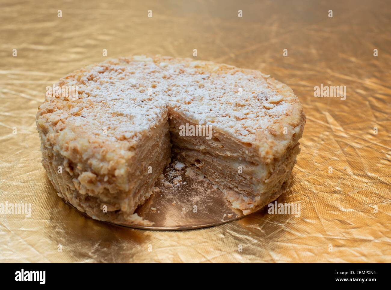 Torta Napoleone. Torta Napoleonica. Torta dessert Fotografia alimentare Foto Stock
