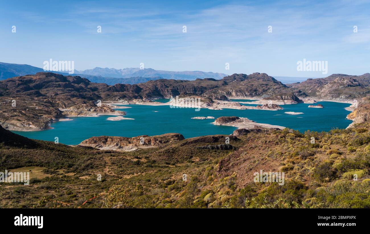 Laguna Verde vicino Chico in Cile, Patagonia, Sud America. Foto Stock