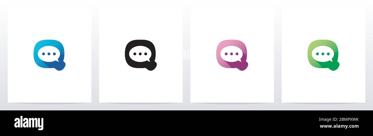 Talk Balloon on Letter Logo Design Q Illustrazione Vettoriale