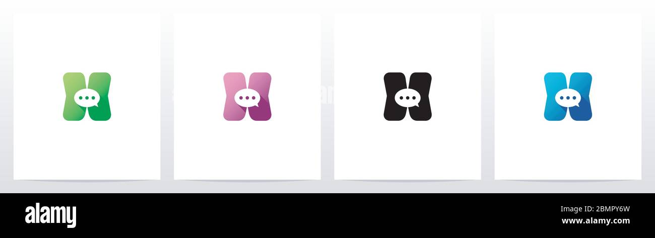 Parla in palloncino sul logo Letter Design X Illustrazione Vettoriale