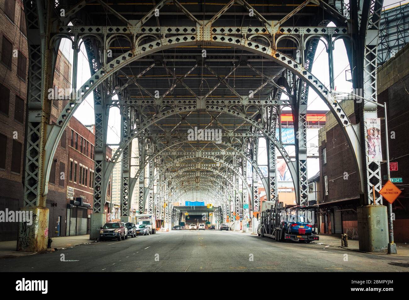 Riverside Drive Viadotto a West Harlem, Upper Manhattan, New York City, Stati Uniti d'America. Foto Stock