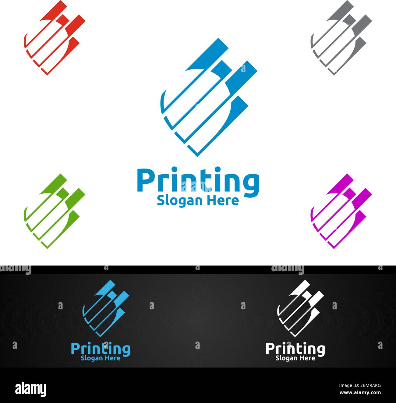 Stampa di PIN Azienda Logo vettoriale Design per Media, Retail, Pubblicità, Quotidiani o Book Concept Illustrazione Vettoriale