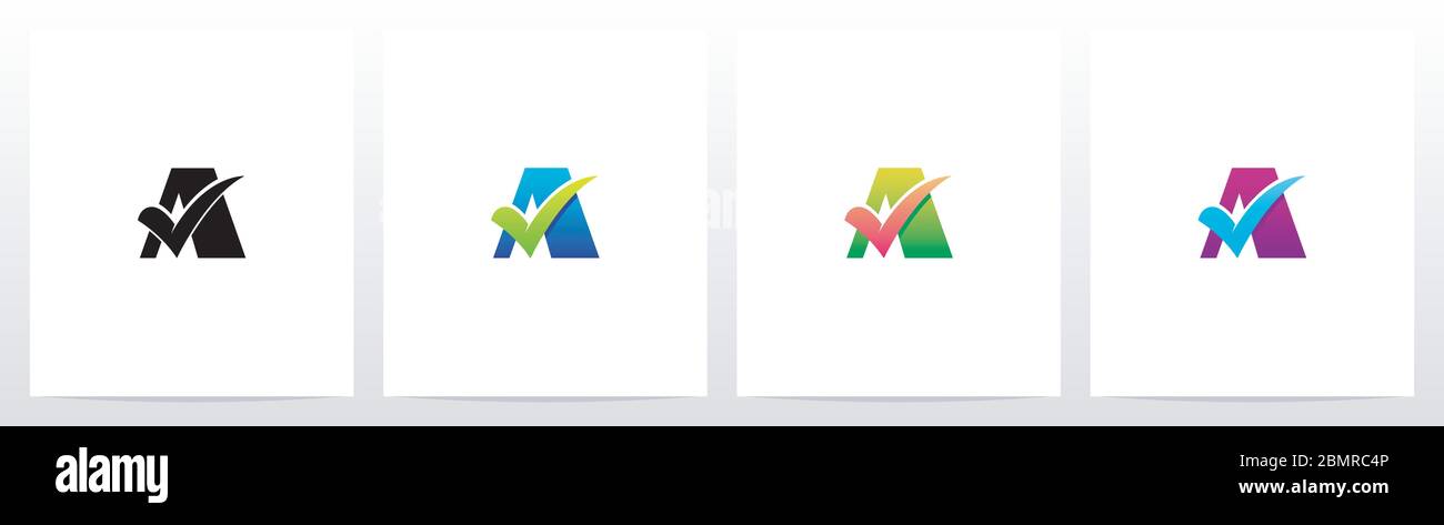 Selezionare il segno di spunta sul logo Letter Design A. Illustrazione Vettoriale