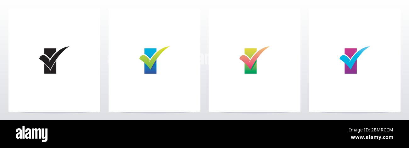 Spuntare il segno di spunta su Letter Logo Design i Illustrazione Vettoriale