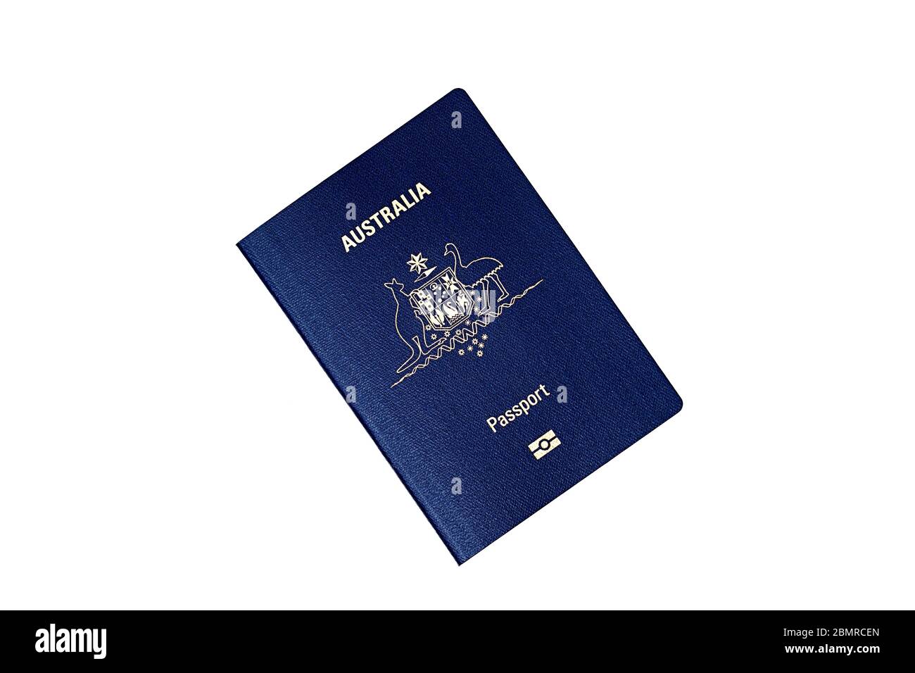 Passaporto australiano (2020) isolato su sfondo bianco Foto Stock