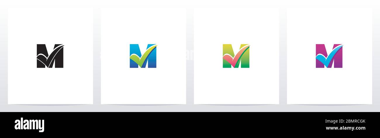 Selezionare il segno di spunta su Letter Logo Design M. Illustrazione Vettoriale
