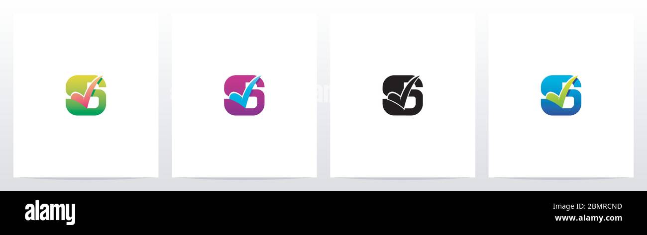 Selezionare il segno di spunta su Letter Logo Design S. Illustrazione Vettoriale