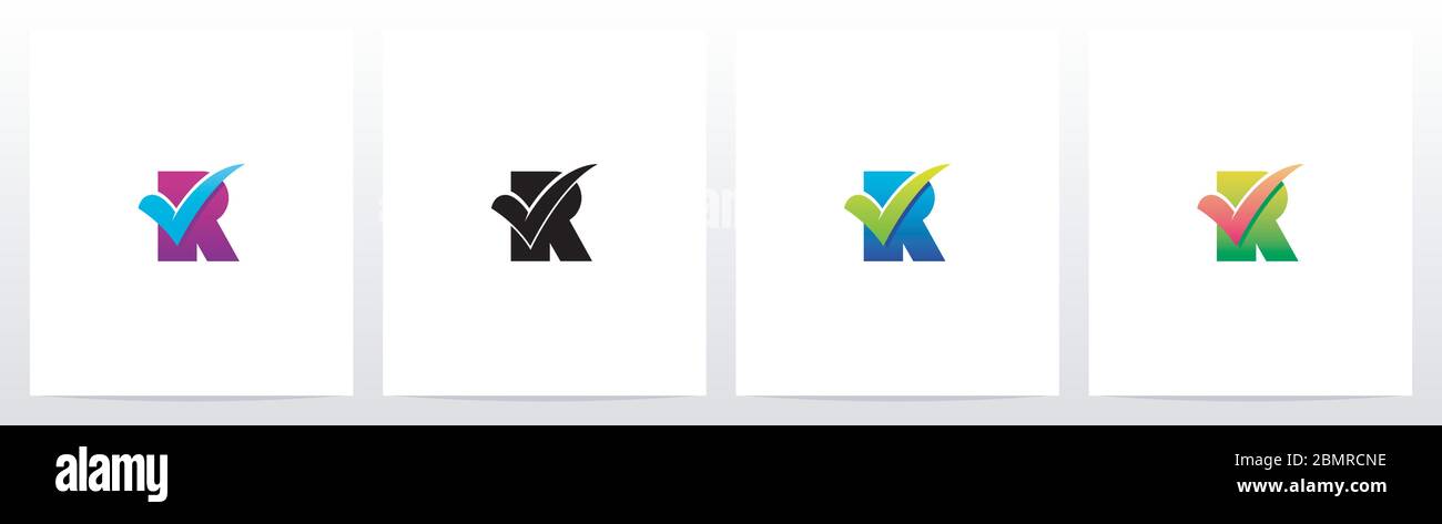 Selezionare il segno di spunta su Letter Logo Design R. Illustrazione Vettoriale