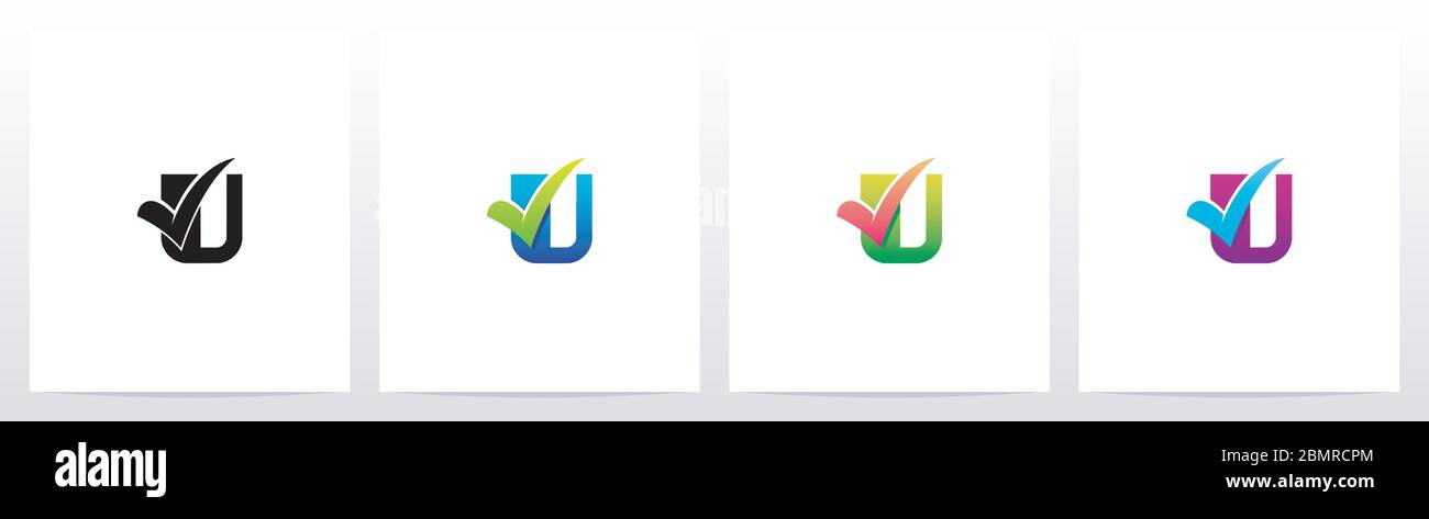 Selezionare il segno di spunta su Letter Logo Design U Illustrazione Vettoriale