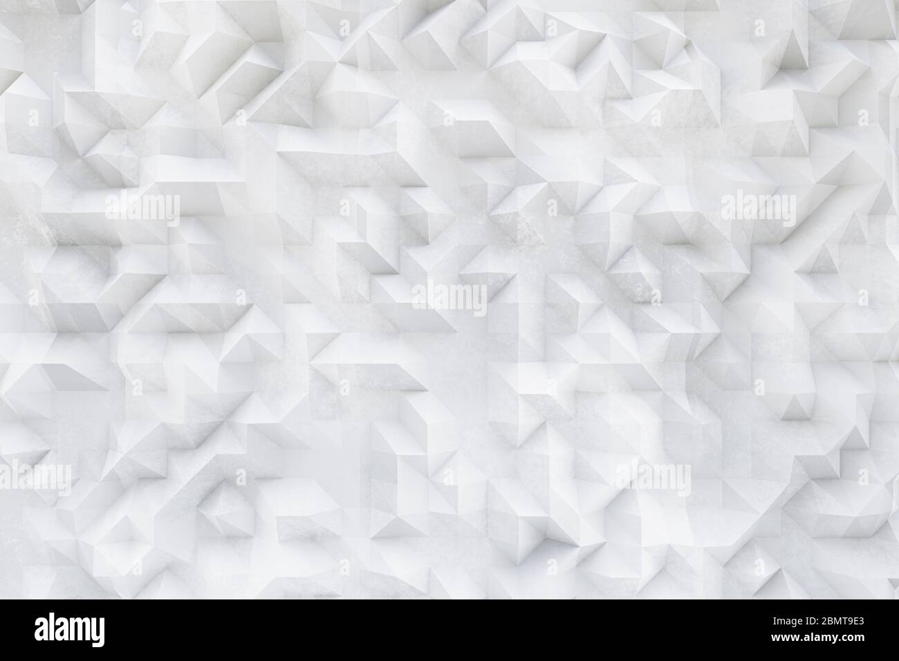 Calcestruzzo bianco 3D, disegno in gesso, strutture astratte asimmetriche e geometriche su sfondo testurizzato Foto Stock