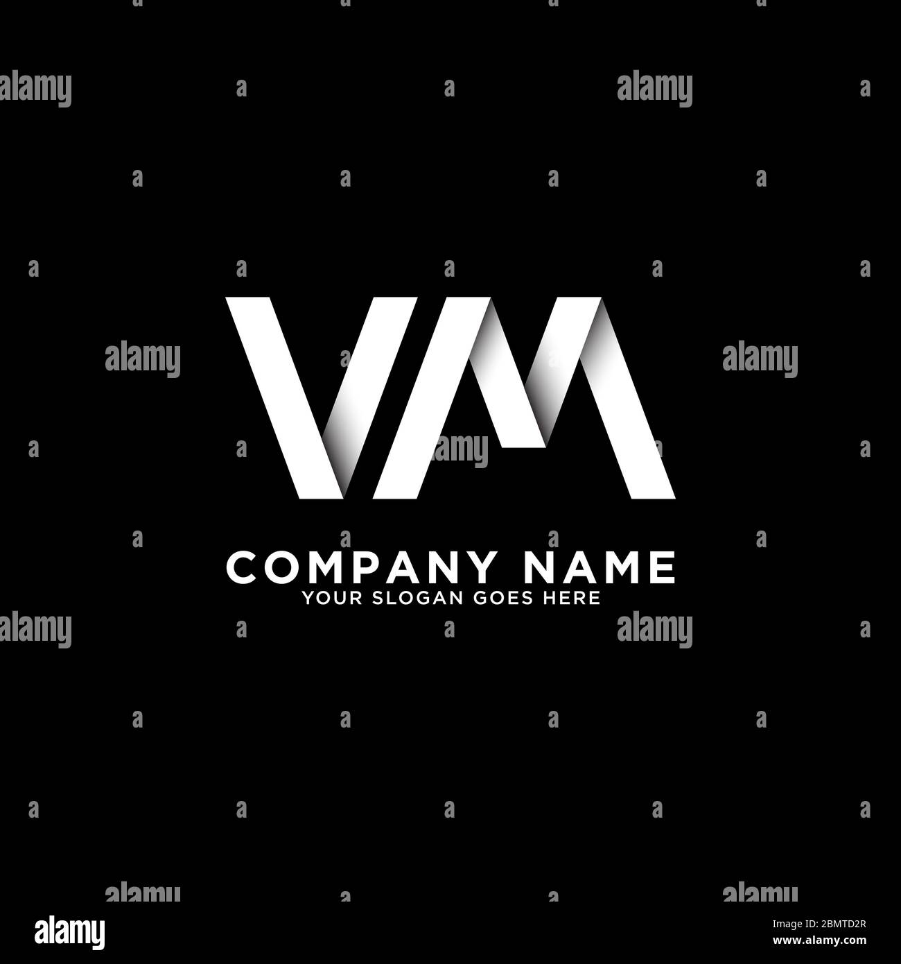 Design del logo VM letter, modello del logo pulito e intelligente, ispirazioni iniziali del logo Illustrazione Vettoriale