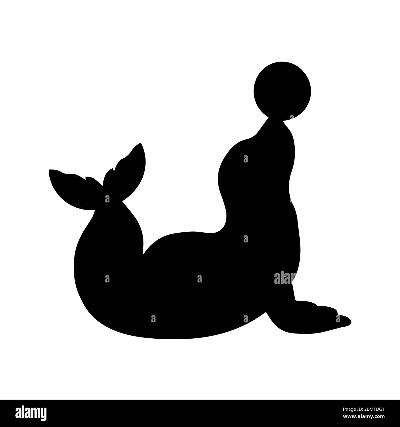 Silhouette di guarnizione su sfondo bianco Foto Stock