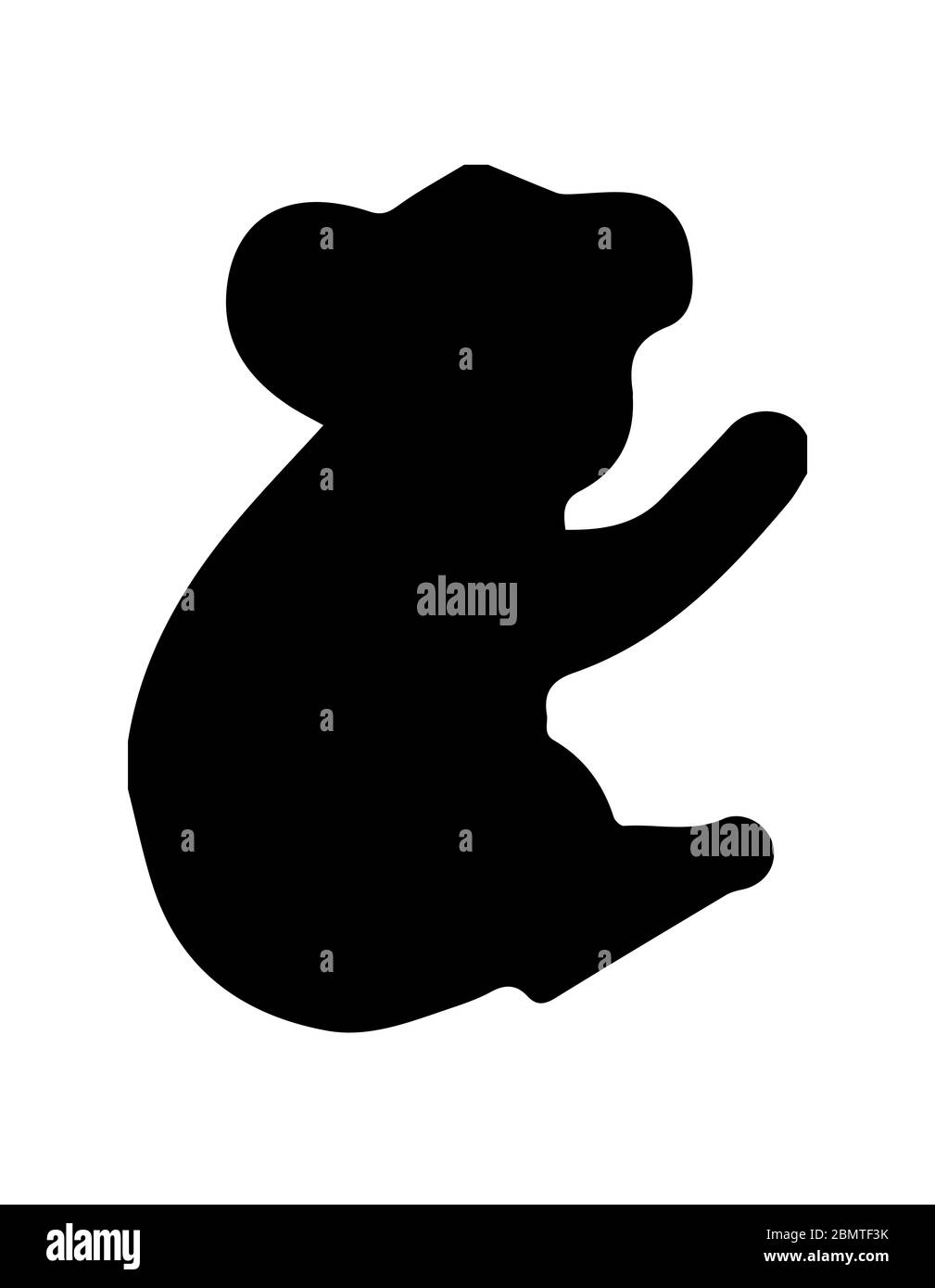 Silhouette di koala su sfondo bianco Foto Stock