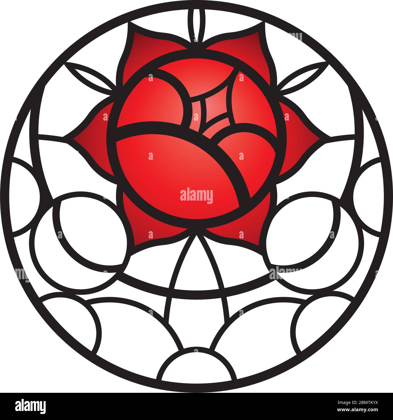 Vetro colorato rosa liberty design Illustrazione Vettoriale