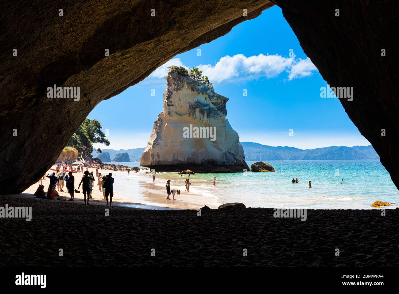 Te HOHO Rock in Cathedral Cove - Nuova Zelanda Foto Stock