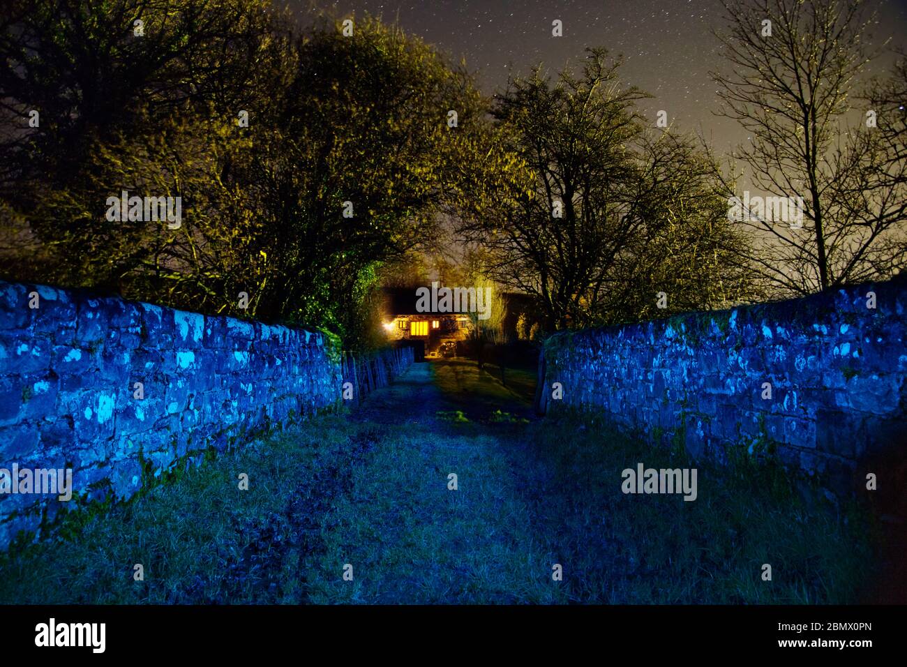 Fotografia di pittura leggera con luci colorate Foto Stock