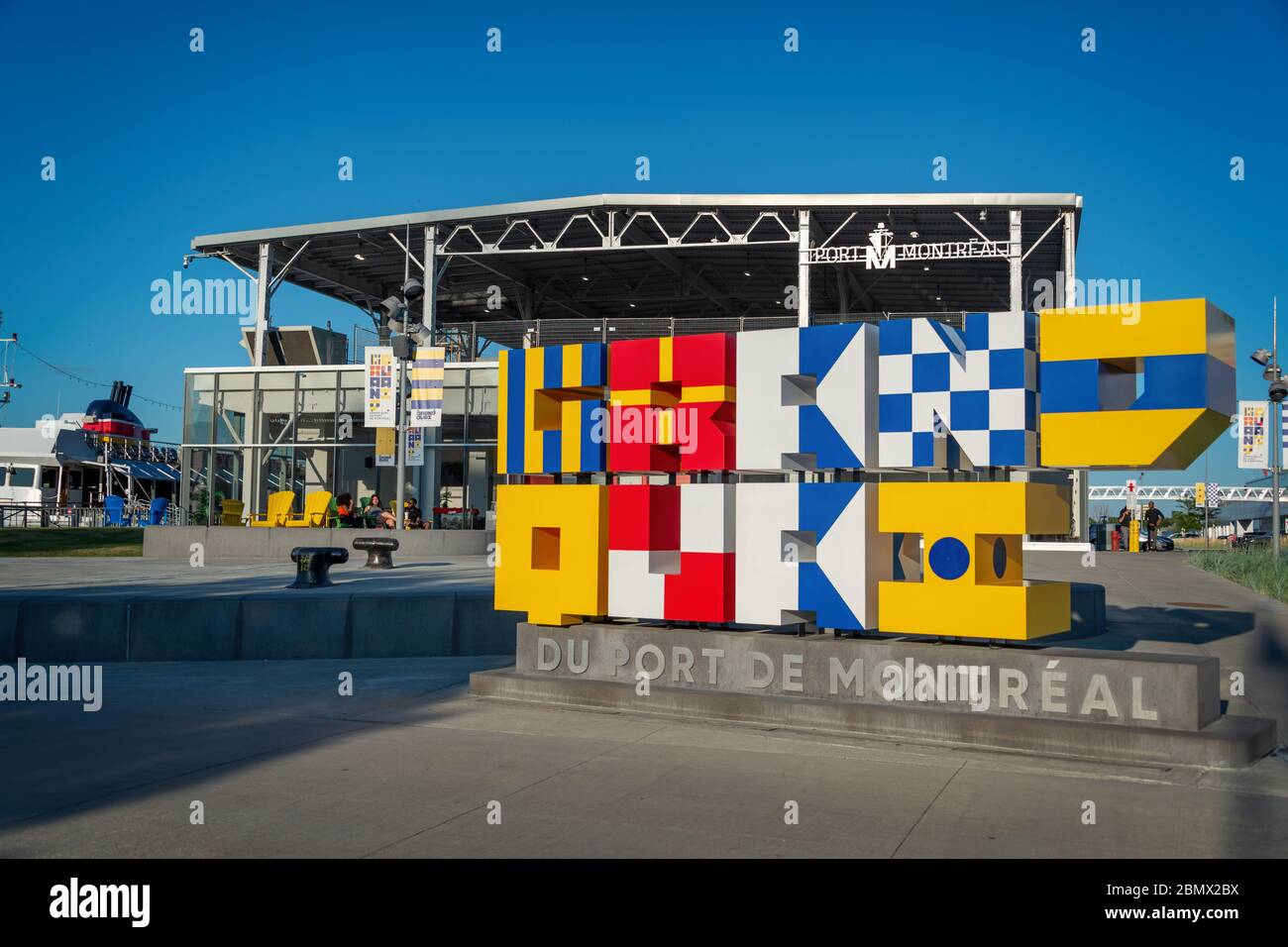 Grand quai nel vecchio porto di Montreal, Quebec, Canada Foto Stock