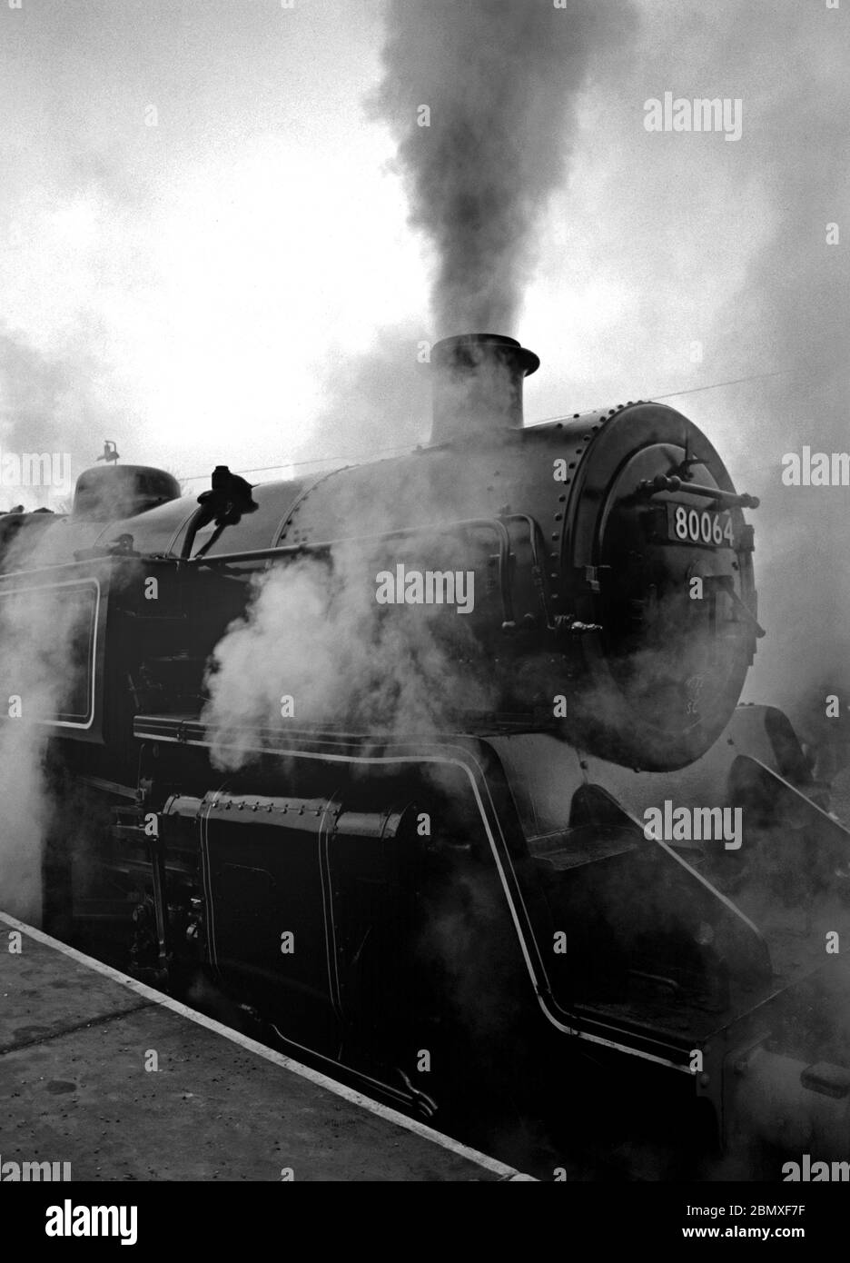 Locomotiva a vapore su serbatoio grande sulla ferrovia storica Bluebell, Sussex occidentale, Inghilterra Foto Stock