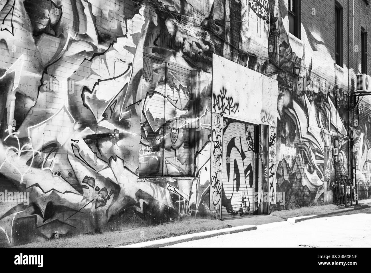 Parete dei graffiti Foto Stock