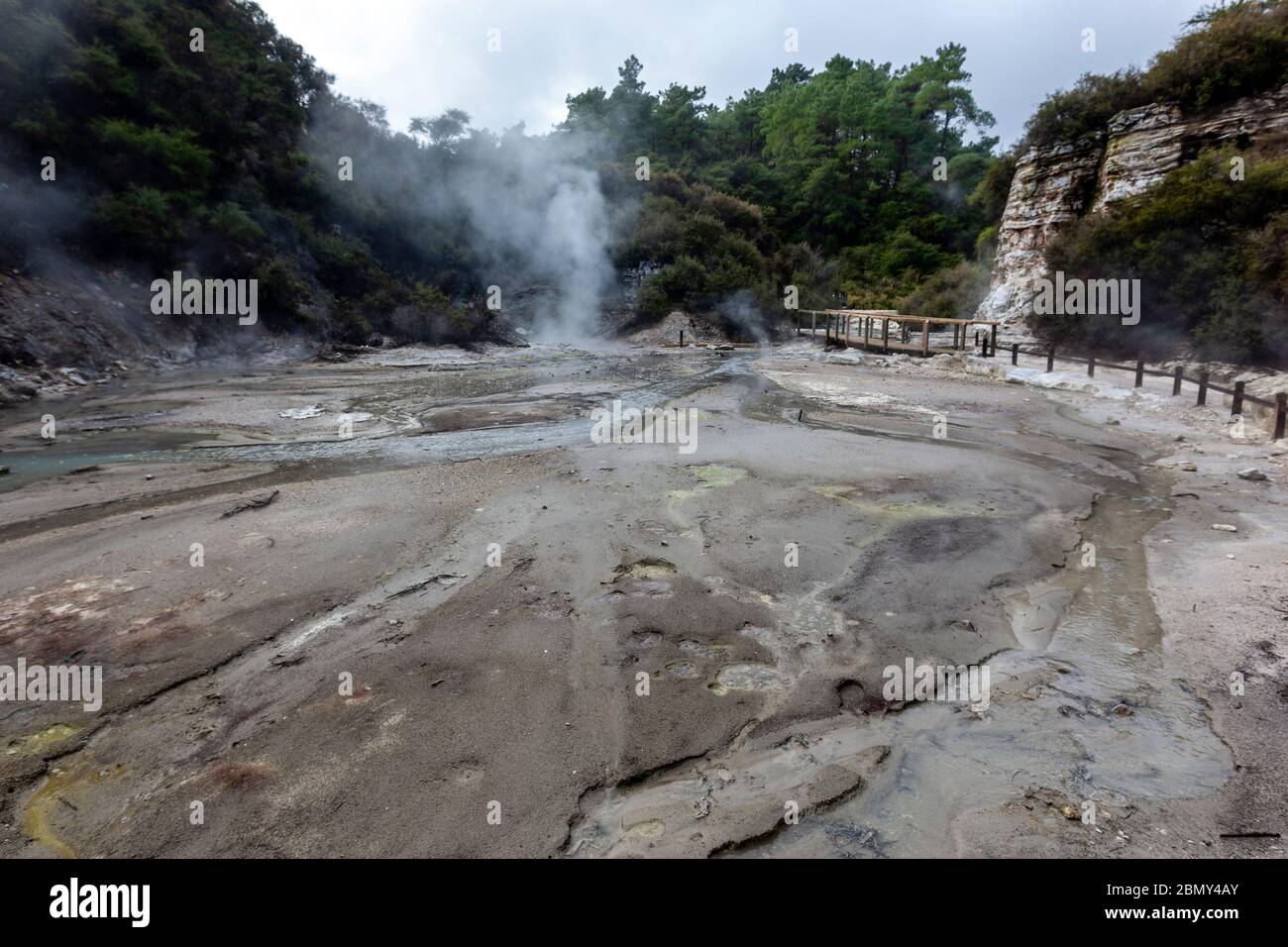 Wai-o-Tapu, caldera di Reporoa, nella zona vulcanica di Taupo in Nuova Zelanda. Foto Stock