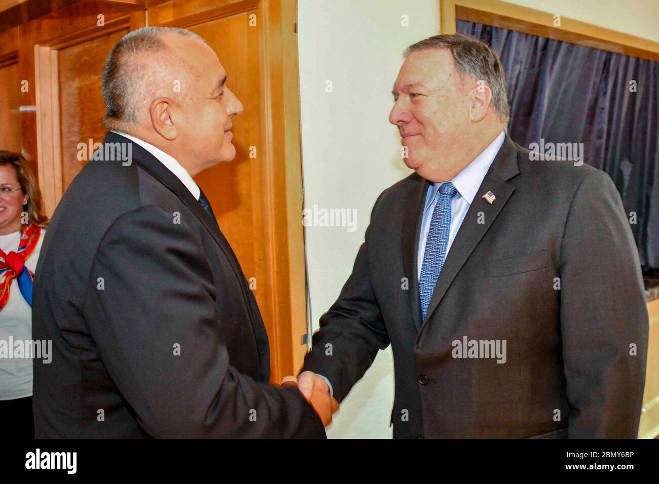 Il Segretario Pompeo incontra il primo Ministro bulgaro Borissov a New York il Segretario di Stato Michael R. Pompeo incontra il primo Ministro bulgaro Boyko Borissov, ai margini della 73a sessione dell'Assemblea Generale delle Nazioni Unite, a New York il 28 settembre 2018. Foto Stock