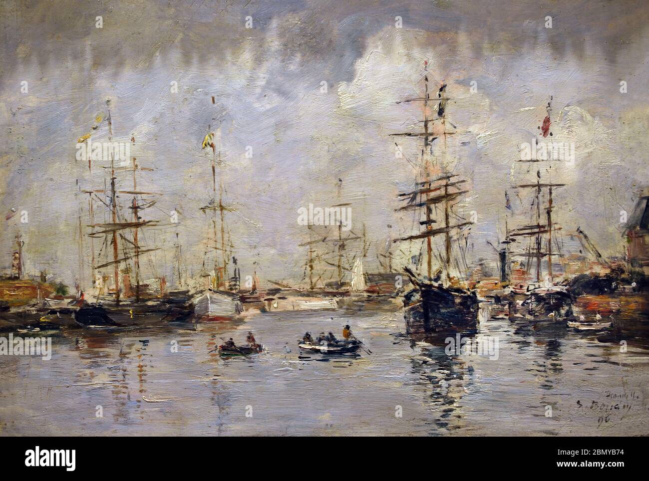 Voiliers au port (Deauville) - Barche a vela al porto (Deauville) 1896 Eugène Boudin 1824 - 1898 Francia Foto Stock