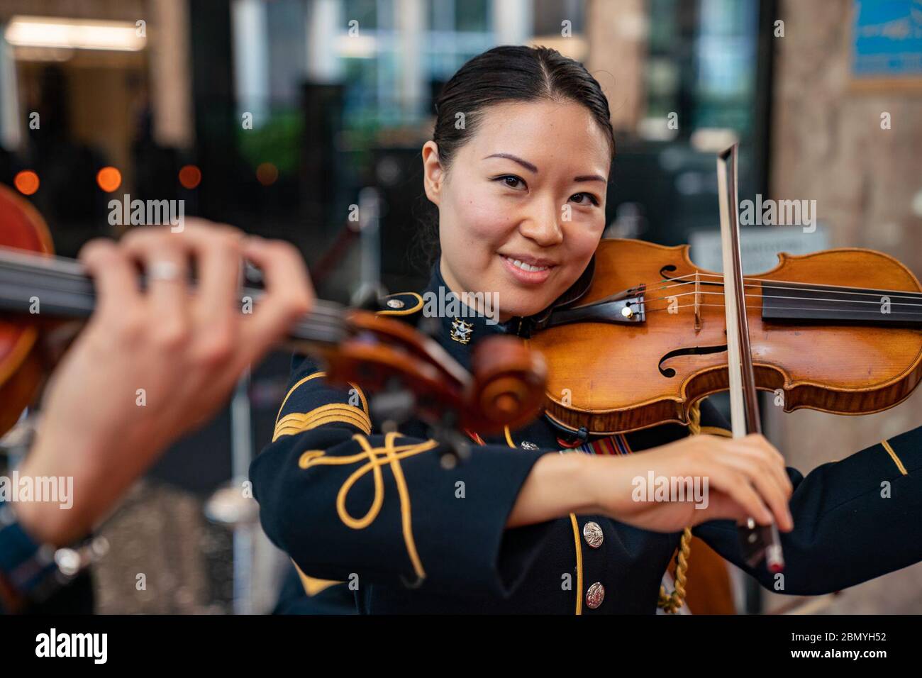 Il 20 settembre 2019, il Segretario di Stato americano Mike Pompeo e il Vice Presidente Mike Pence hanno ospitato un pranzo di Stato a Washington, D.C., in onore del primo Ministro australiano Scott Morrison e di sua moglie. Foto Stock