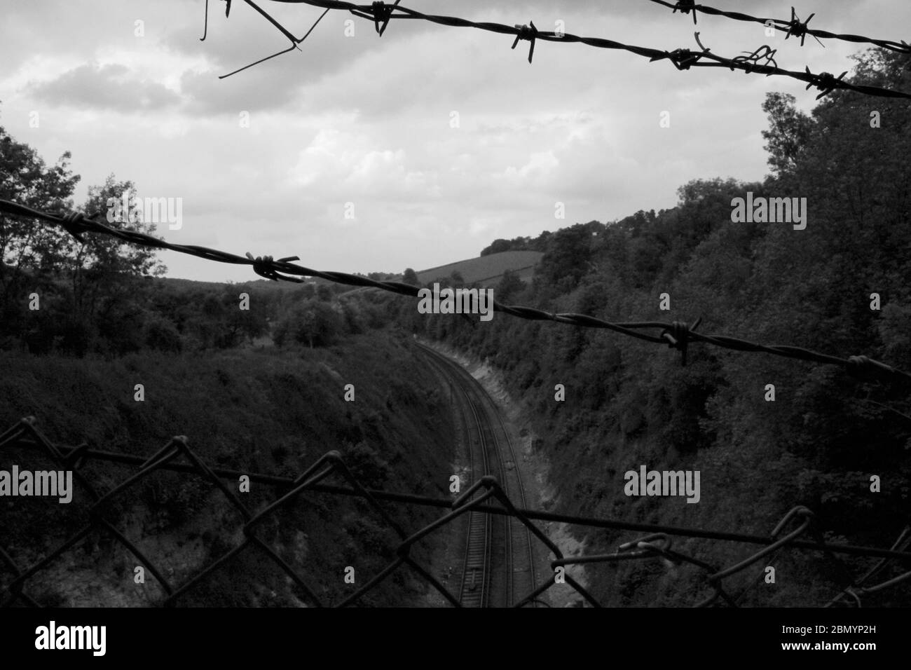 Taglio linea ferroviaria Woldingham Foto Stock