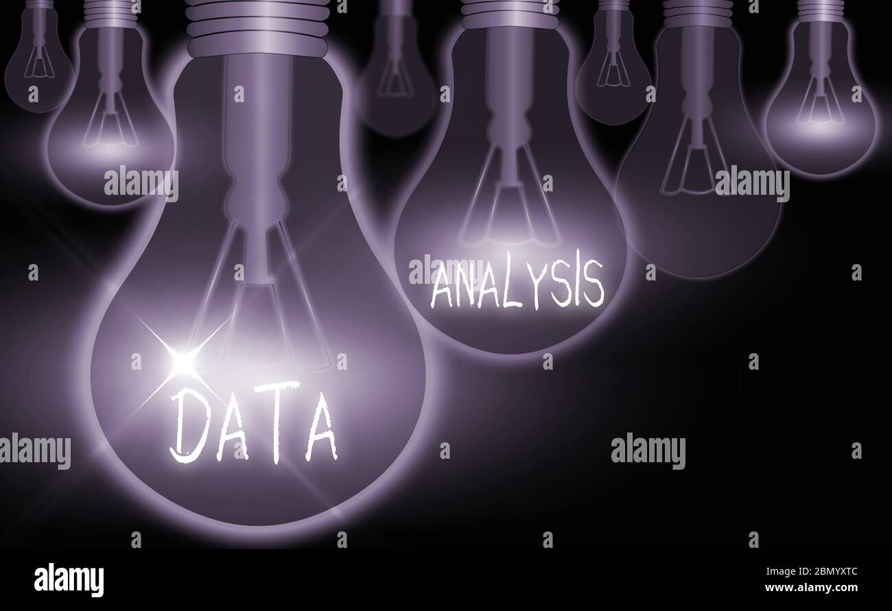 Parola di scrittura di testo di analisi dei dati. Business photo vetrina per tradurre i numeri a conclusione analitiche di previsione Foto Stock