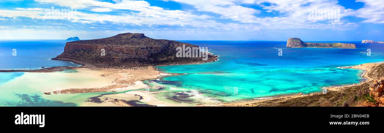 I luoghi più belli e le spiagge dell'isola di Creta - Balos Bay (Gramvousa). Grecia Foto Stock