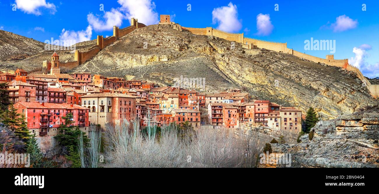 Albarracín (Teruel) - il più bel villaggio di Spagna Foto Stock
