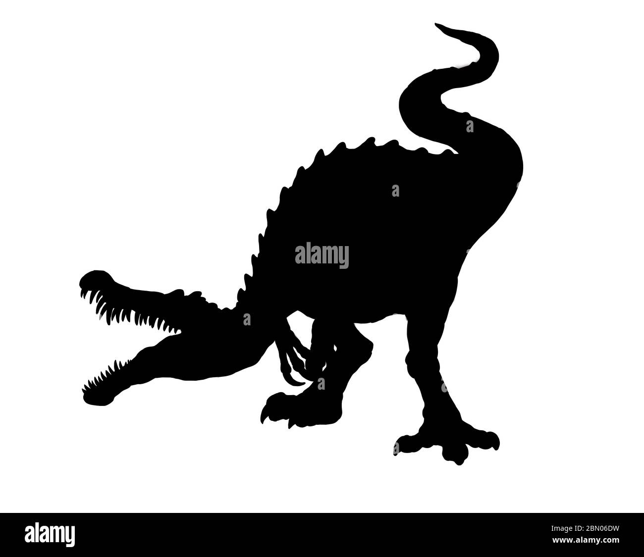 Dinosauro carnivoro - Barionice. Disegno isolato attacco Dino. Foto Stock