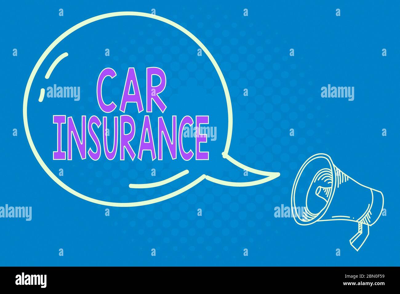 Scrittura a mano testo di assicurazione auto. Copertura concettuale degli incidenti fotografici Politica completa Autoveicolo garanzia vuoto trasparente voce Bubbl Foto Stock