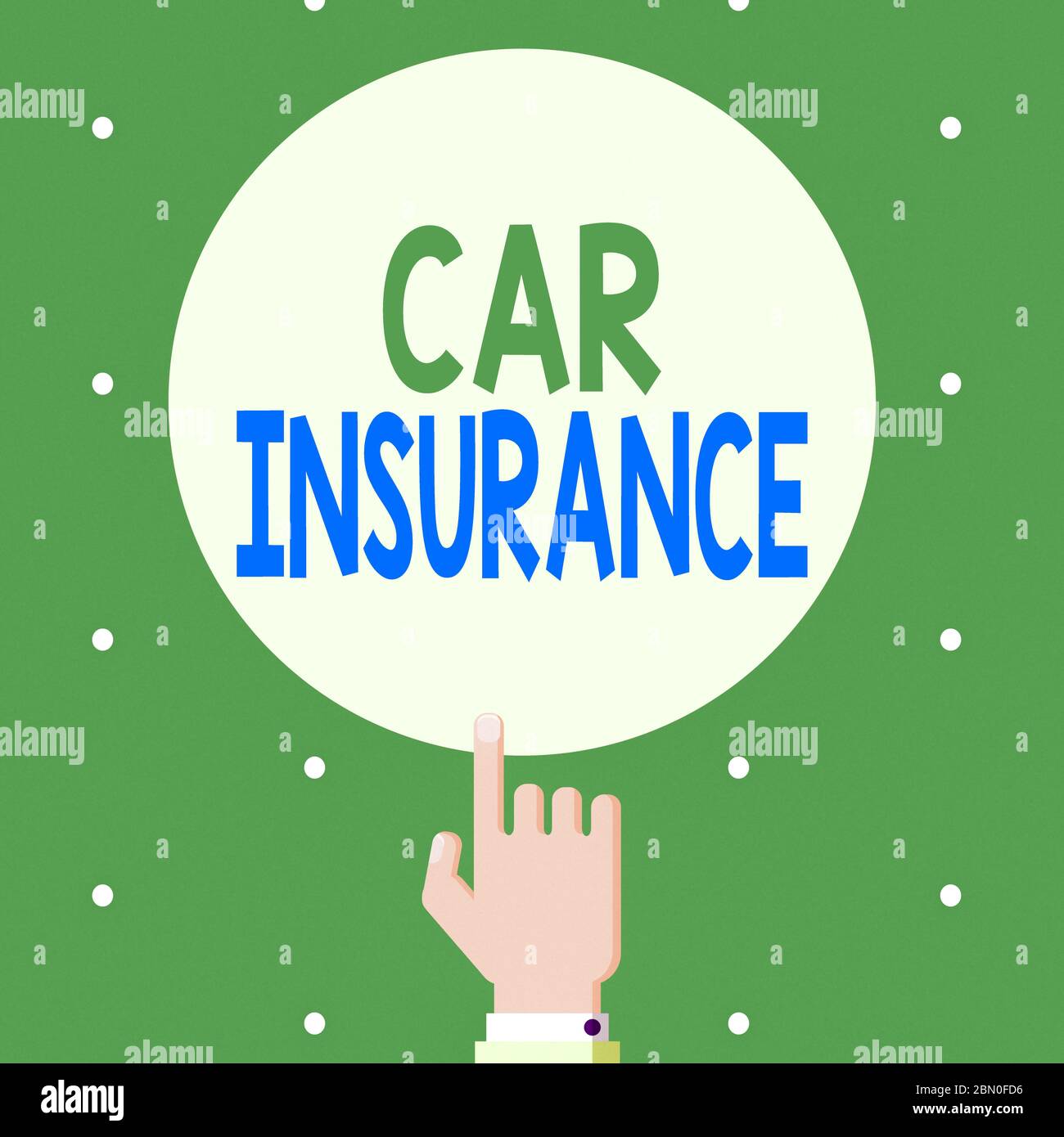 Cartello di testo con l'indicazione assicurazione auto. Business foto showing incidenti copertura Politica completa veicoli a motore Guaranty maschio Hu analisi mano Pointi Foto Stock