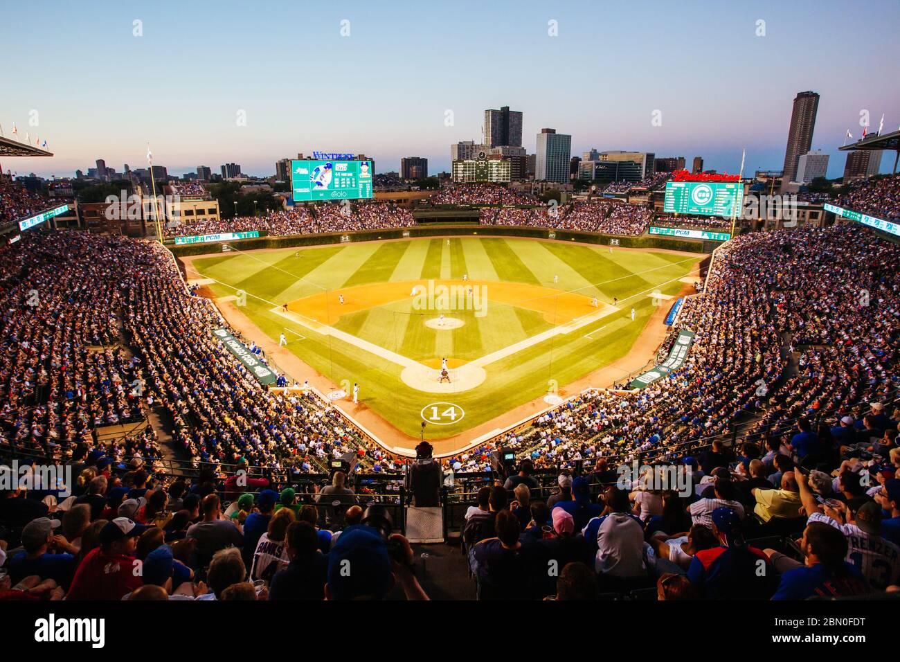 Baseball al Wrigley Field Foto Stock
