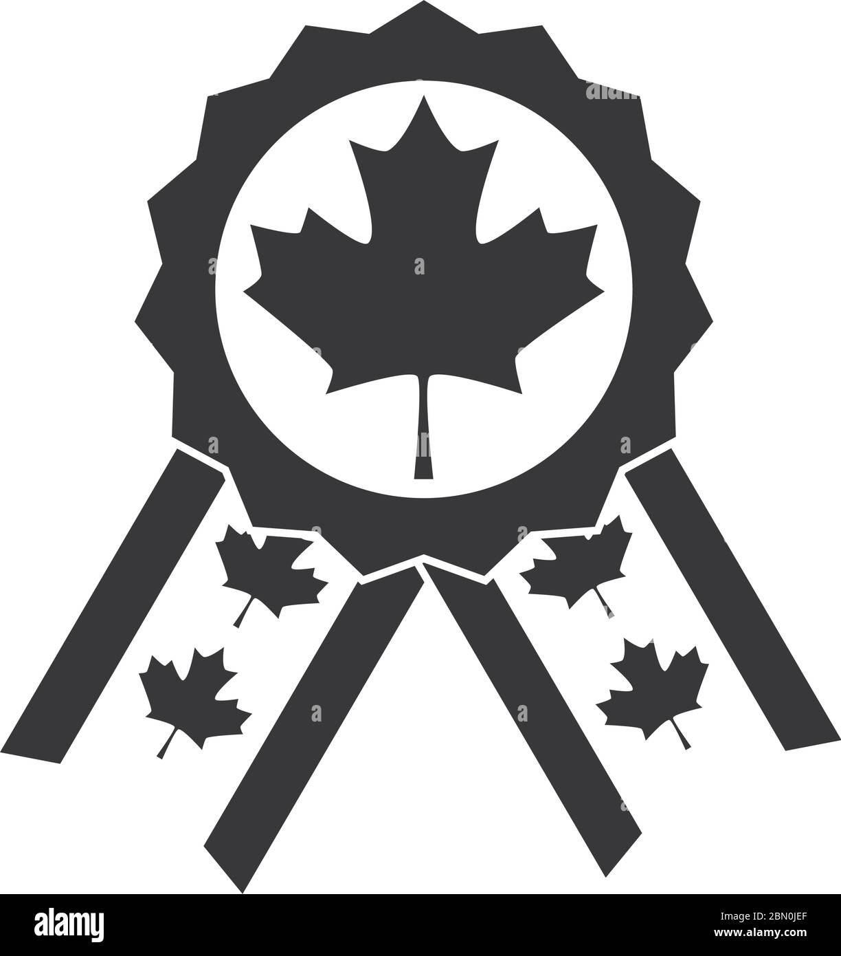 canada giorno, medaglia foglia di acero decorazione ornamento vettore illustrazione silhouette stile icona Illustrazione Vettoriale