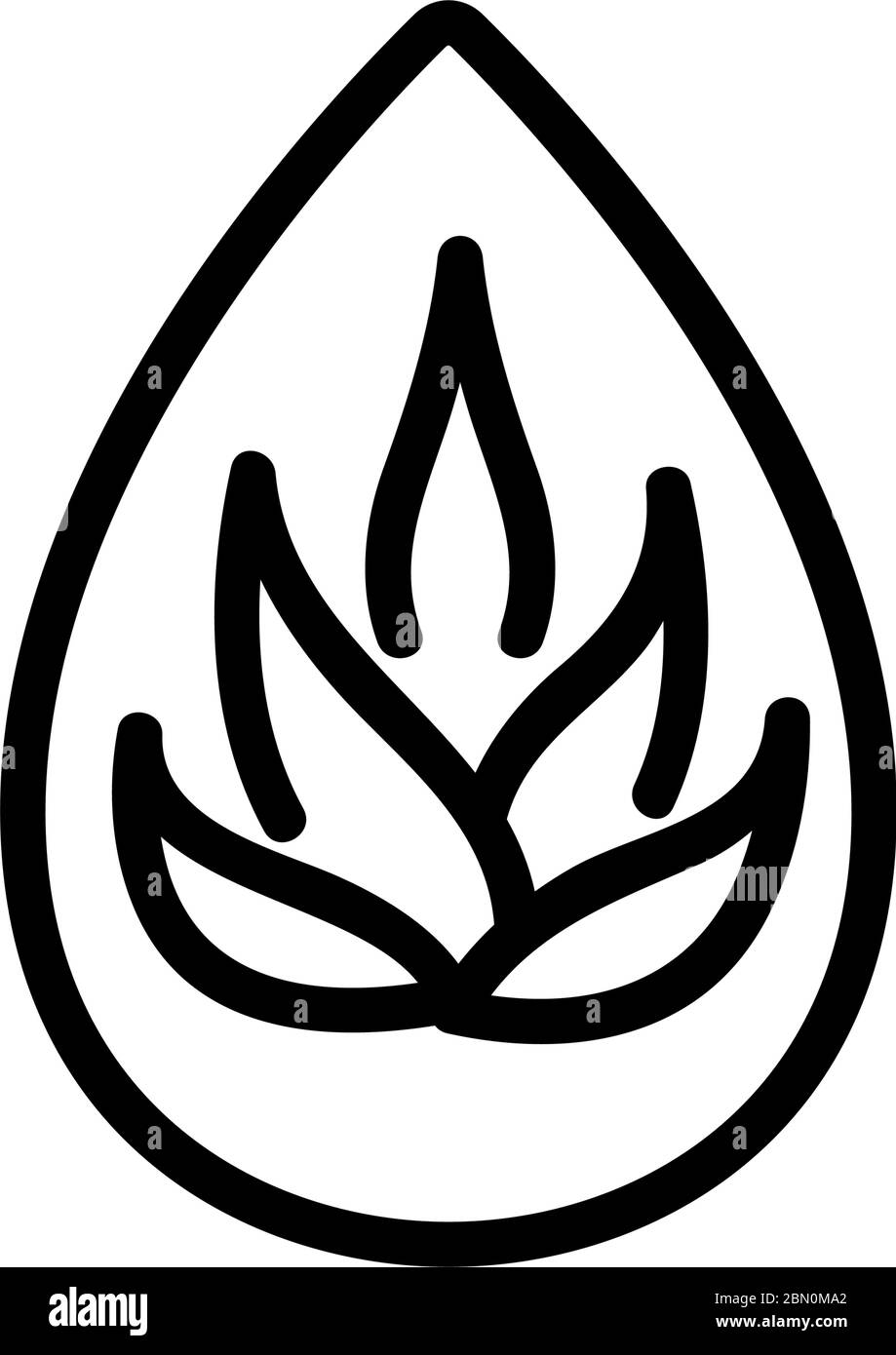 immagine del profilo vettoriale dell'icona della goccia di olio di agave Illustrazione Vettoriale