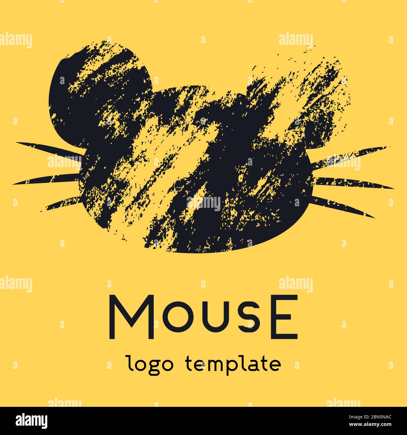 Il logo del mouse su sfondo giallo. Illustrazione Vettoriale