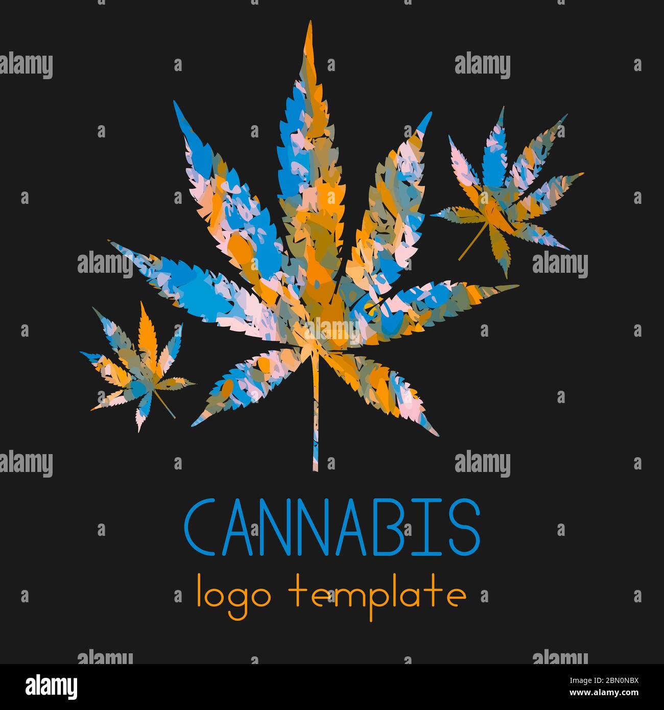 Logo marijuana. Cannabis in uno stile semplice e moderno. Illustrazione Vettoriale