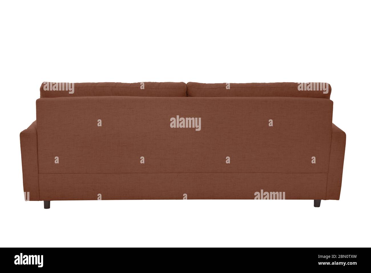 Tre sedi accoglienti tessuto beige divano isolati su sfondo bianco Foto Stock