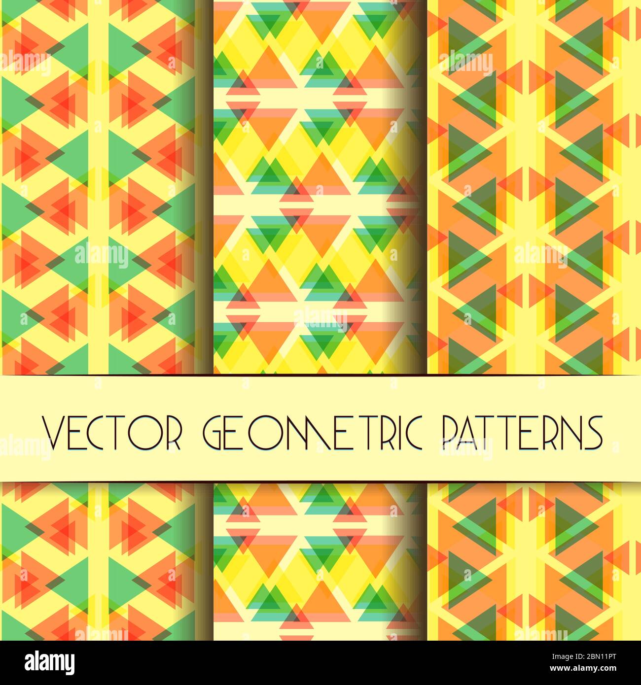 Raccolta astratta di motivi geometrici luminosi. Set di motivi geometrici moderni e luminosi. Collezione di un unico e moderno astratto Illustrazione Vettoriale