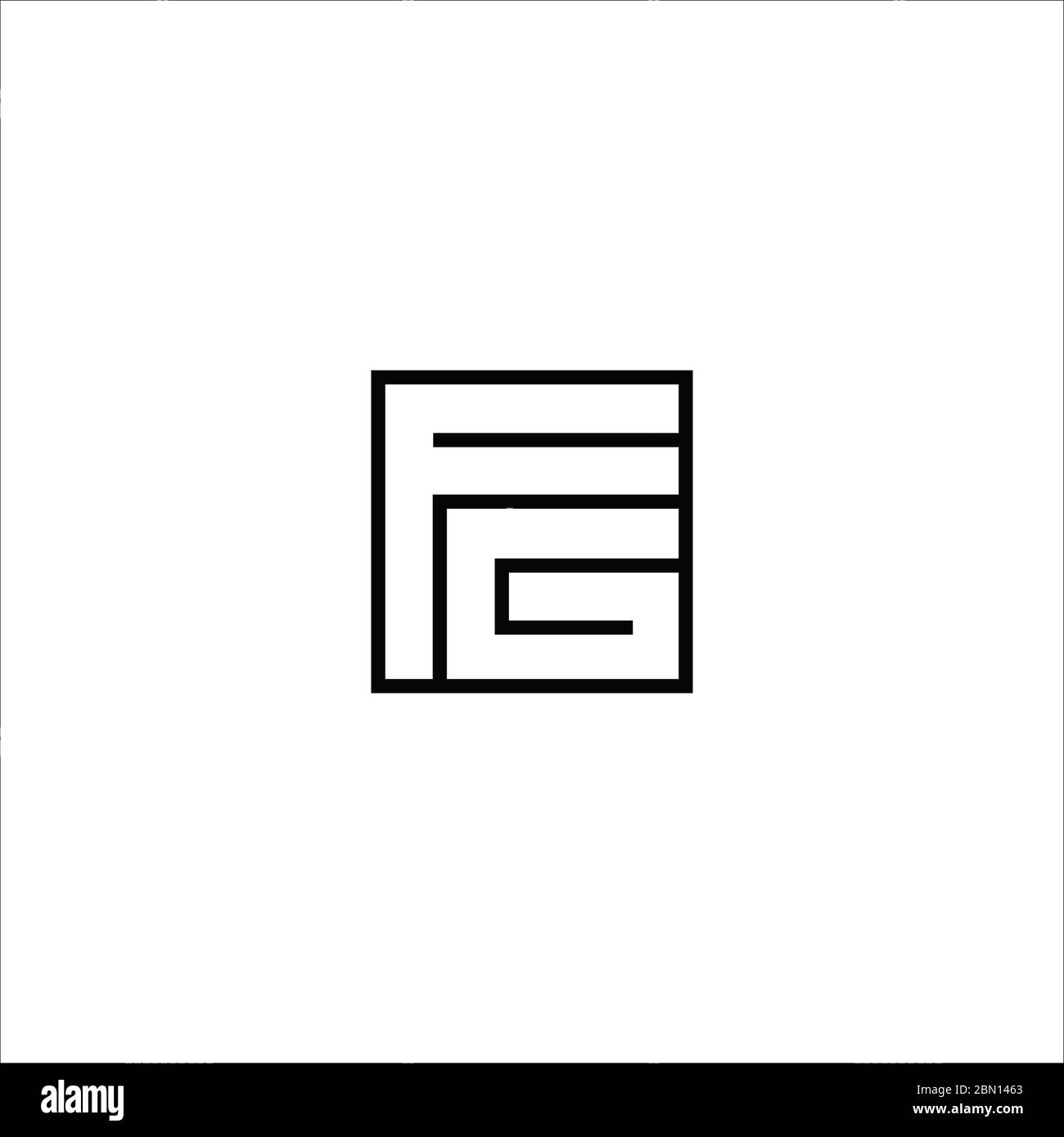 Modello di disegno vettoriale con logo fg o logo GF iniziale Illustrazione Vettoriale