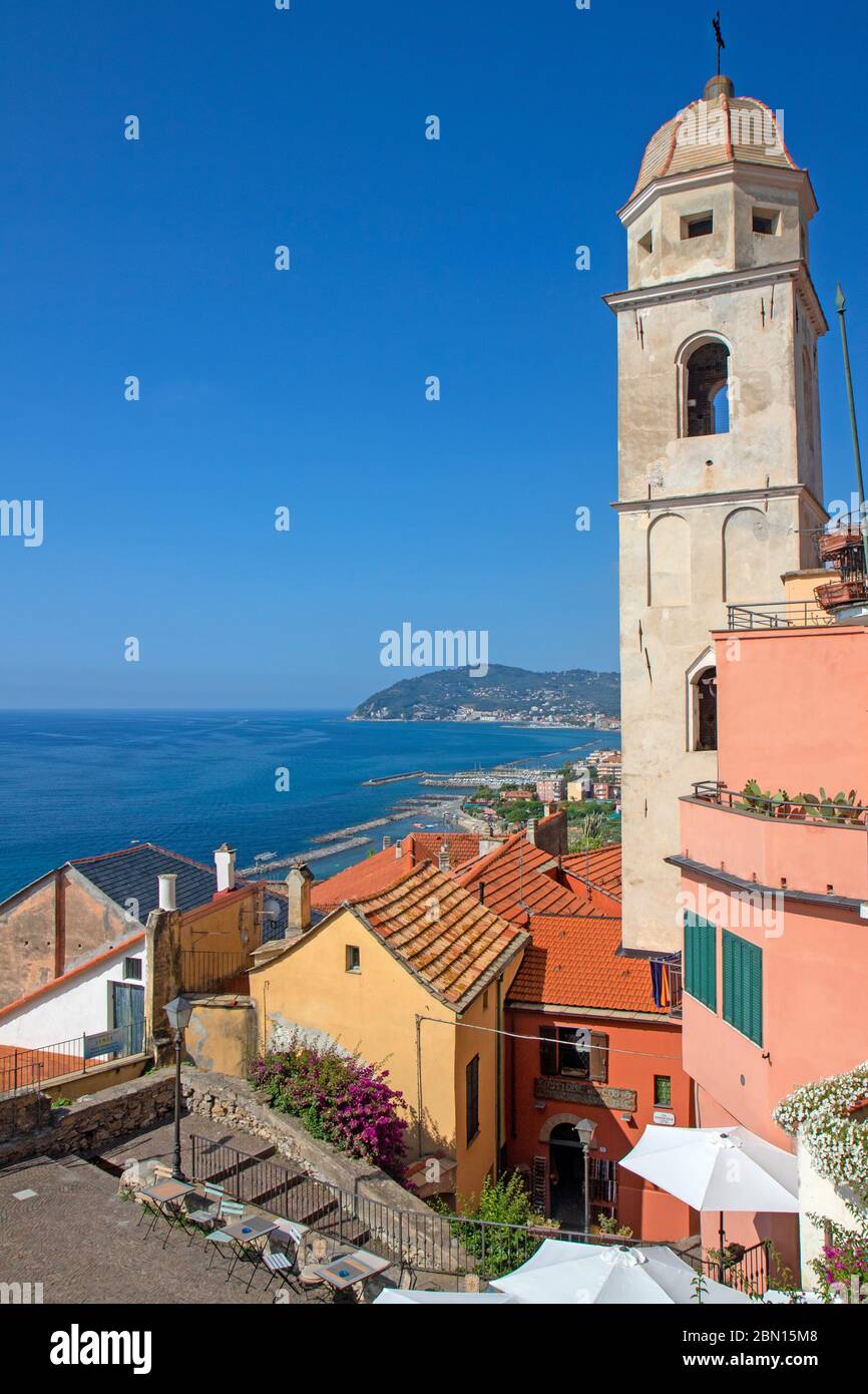 Vista sul Mar Ligure da Cervo Foto Stock
